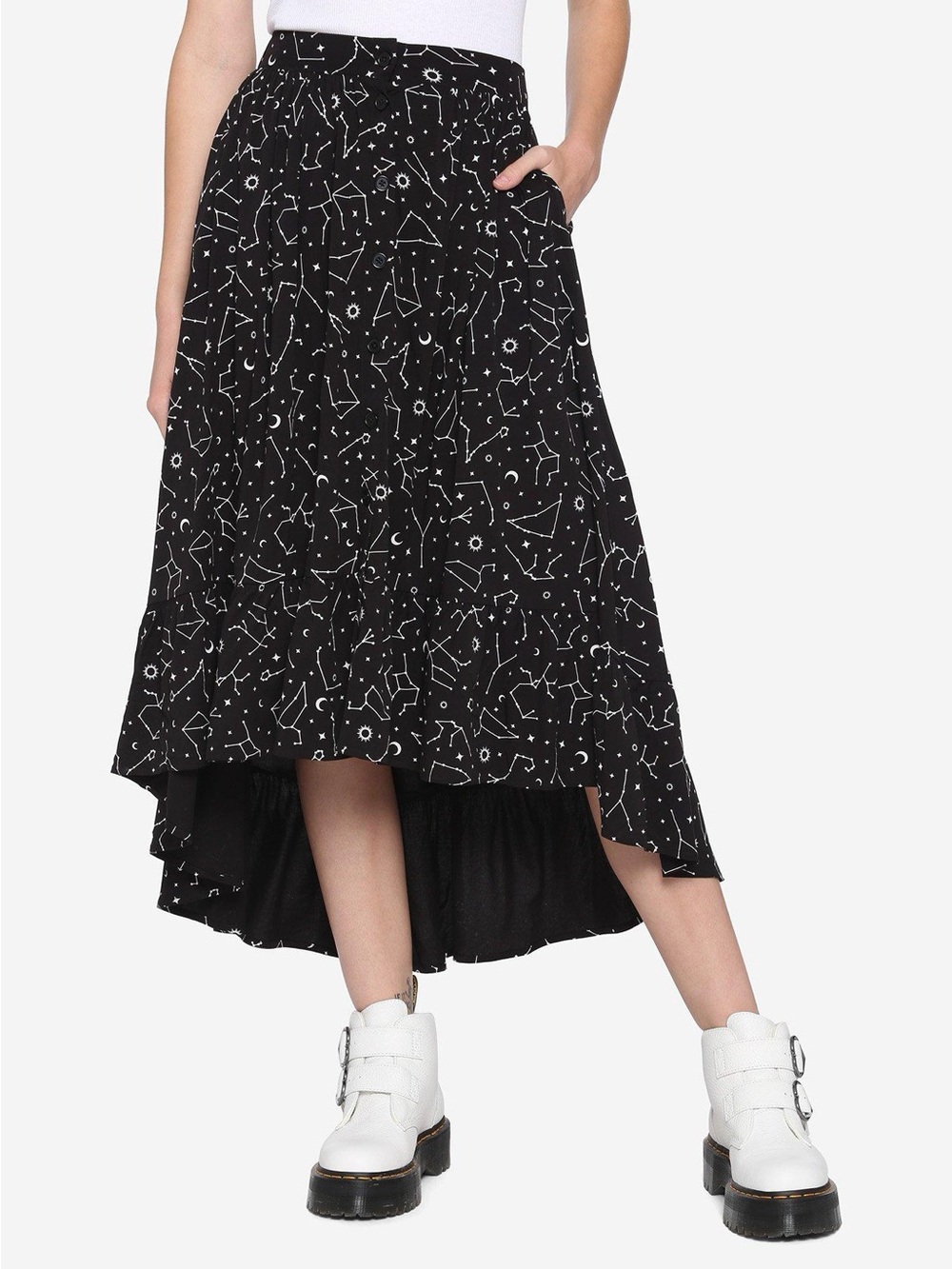 torrid Black Skirt with Cream Celestial Motif